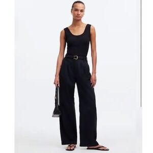 Madewell The Harlow Wide-Leg Pant Black 6